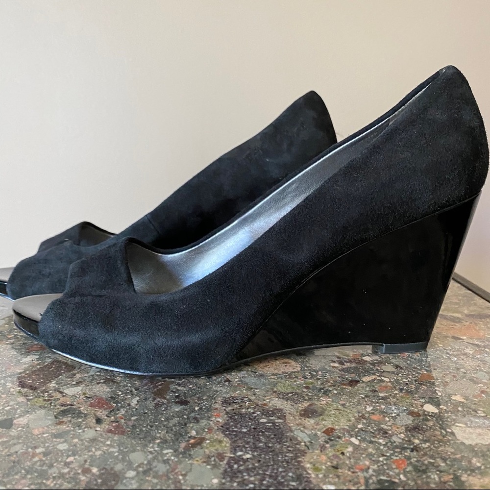 Franco Sarto Andie Suede Peep-Toe Wedges